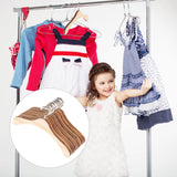 10 Pcs Mini Wooden Clothes Rack Hangers Clothing Kids Toys Baby - Side View