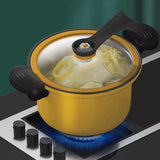 Nonstick Ceramic Coated Sauce Pan with Lid, Crock Pot with Twist & Lock Handles, Micro Pressure Cooker Versatile Cookware for Stovetops, Easy to Clean Yellow - Top-Down View