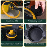 Nonstick Ceramic Coated Sauce Pan with Lid, Crock Pot with Twist & Lock Handles, Micro Pressure Cooker Versatile Cookware for Stovetops, Easy to Clean Yellow