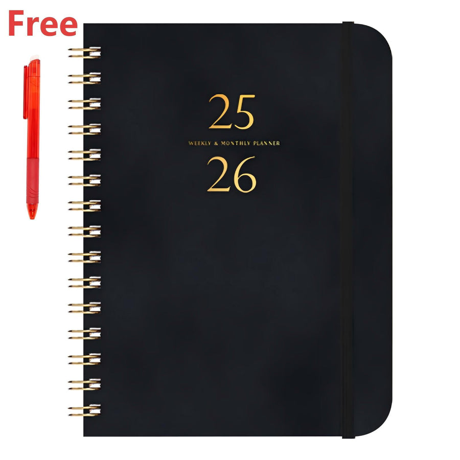 2025-2026 Planner, Academic Planner 2025-2026 from July 2025, June 2026, Weekly & Monthly Planner Spiral Bound with 12 Monthly Tabs Black