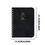 2025-2026 Planner, Academic Planner 2025-2026 from July 2025, June 2026, Weekly & Monthly Planner Spiral Bound with 12 Monthly Tabs Black
