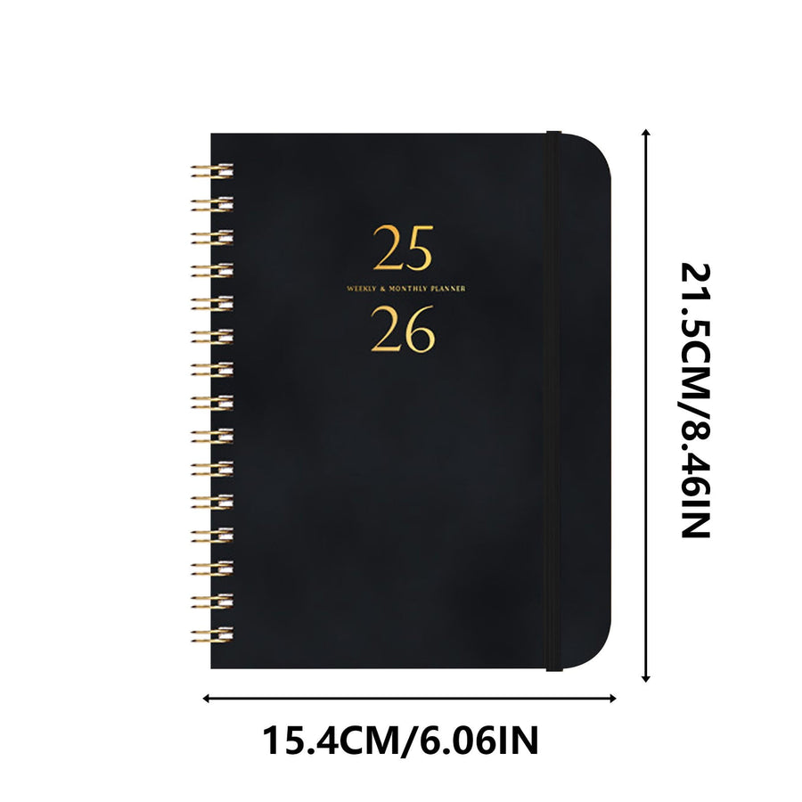2025-2026 Planner, Academic Planner 2025-2026 from July 2025, June 2026, Weekly & Monthly Planner Spiral Bound with 12 Monthly Tabs Black