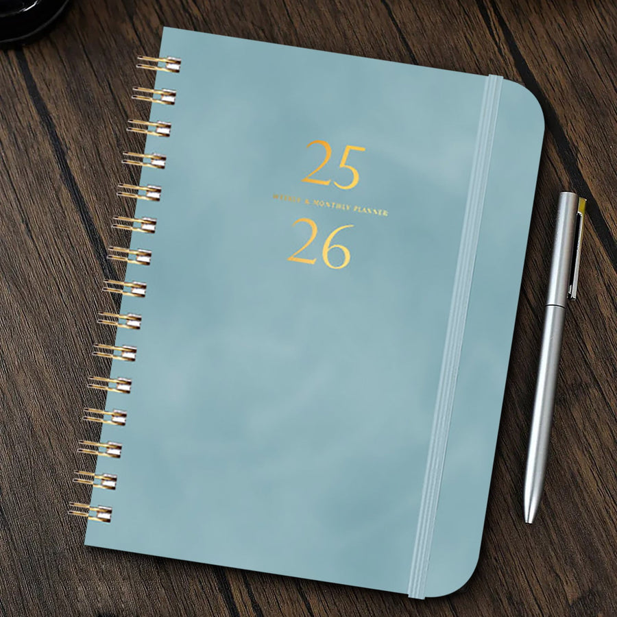 2025-2026 Planner, Academic Planner 2025-2026 from July 2025, June 2026, Weekly & Monthly Planner Spiral Bound with 12 Monthly Tabs Blue