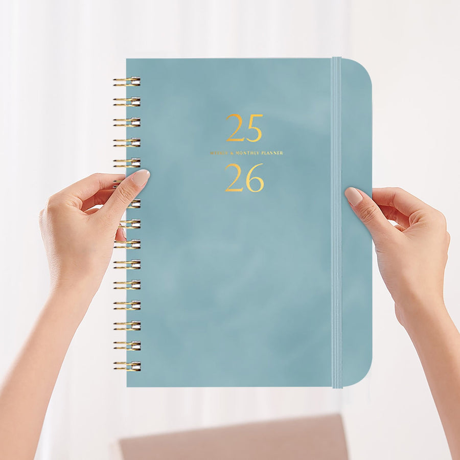 2025-2026 Planner, Academic Planner 2025-2026 from July 2025, June 2026, Weekly & Monthly Planner Spiral Bound with 12 Monthly Tabs Blue