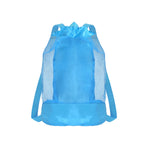 Swim Bag Mesh Drawstring Backpack Beach Backpack for Swimming, Gym, and Workout Gear Blue