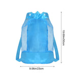 Swim Bag Mesh Drawstring Backpack Beach Backpack for Swimming, Gym, and Workout Gear Blue