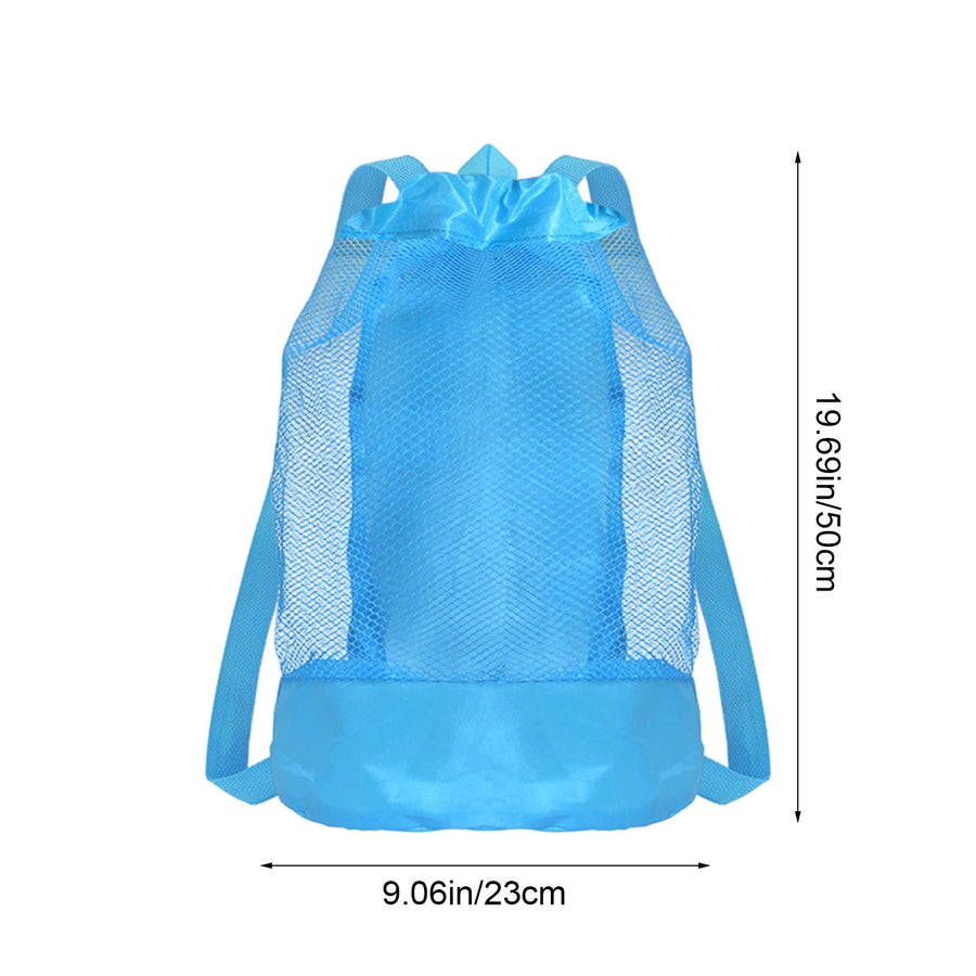 Swim Bag Mesh Drawstring Backpack Beach Backpack for Swimming, Gym, and Workout Gear Blue