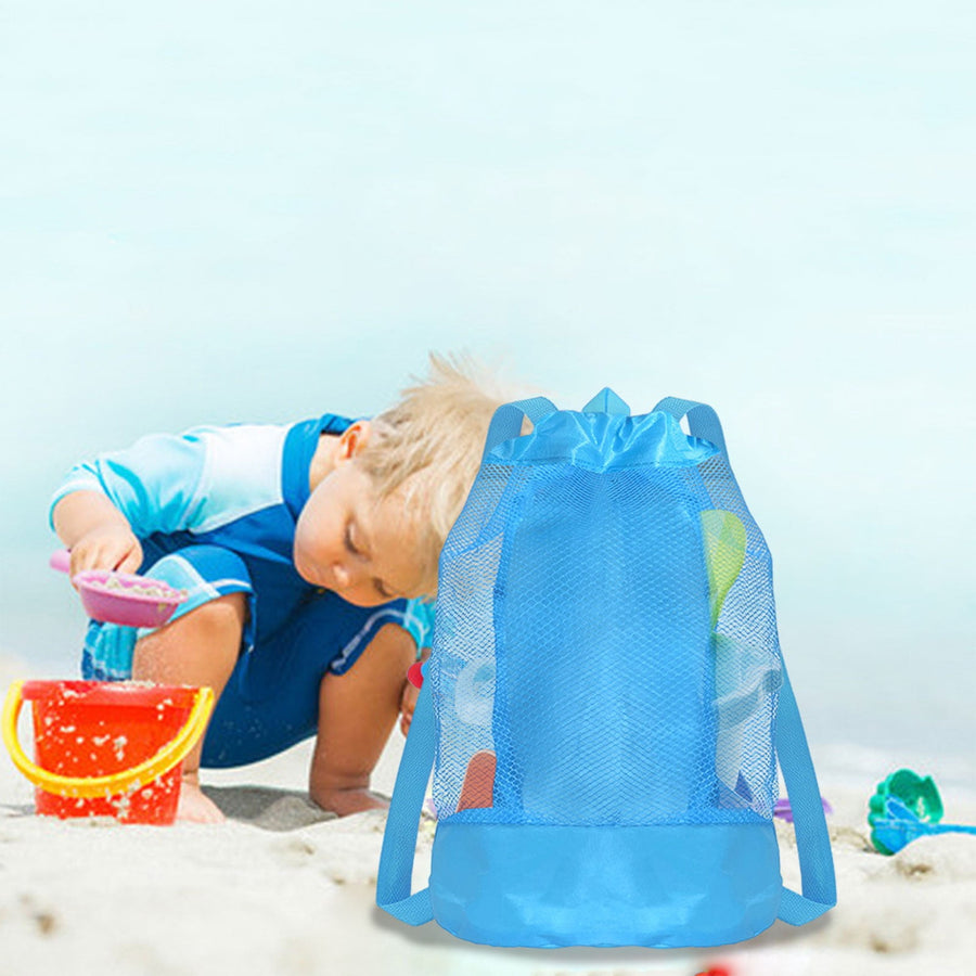 Swim Bag Mesh Drawstring Backpack Beach Backpack for Swimming, Gym, and Workout Gear Blue
