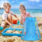 Swim Bag Mesh Drawstring Backpack Beach Backpack for Swimming, Gym, and Workout Gear Blue