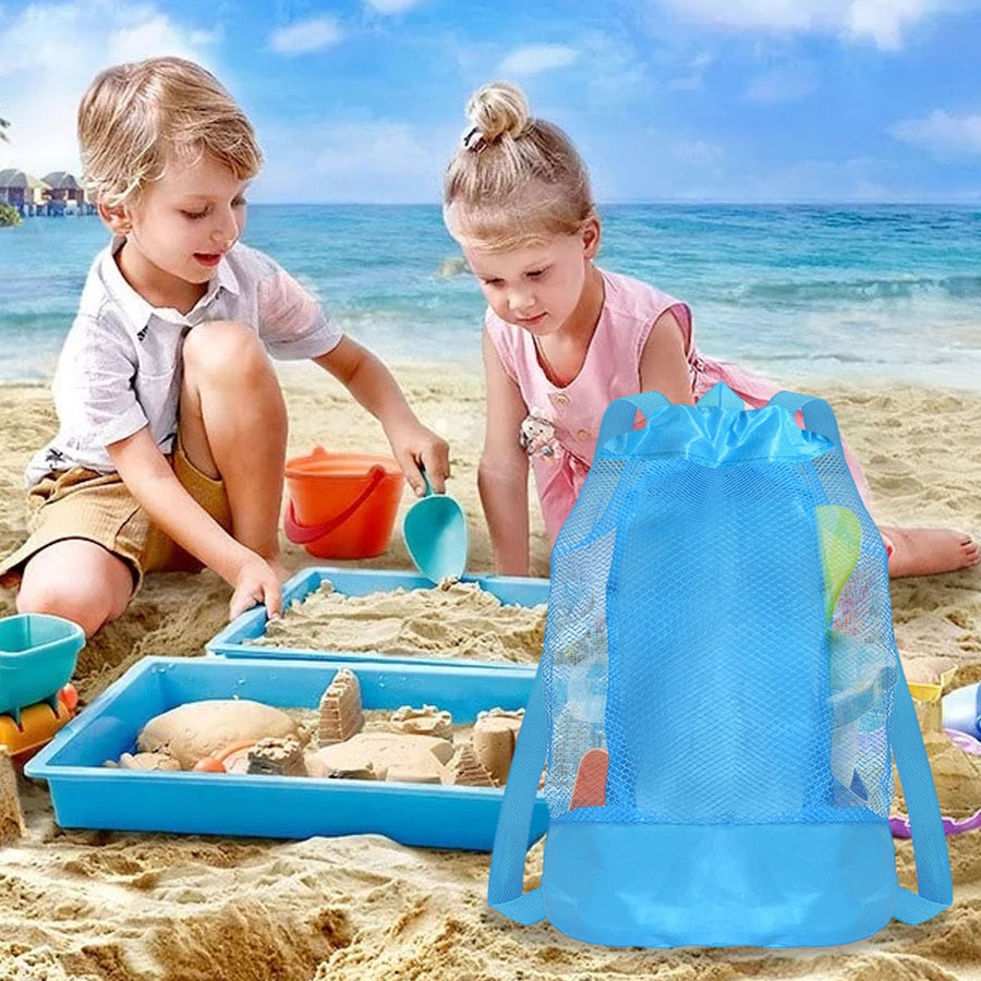 Swim Bag Mesh Drawstring Backpack Beach Backpack for Swimming, Gym, and Workout Gear Blue