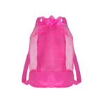 Swim Bag Mesh Drawstring Backpack Beach Backpack for Swimming, Gym, and Workout Gear Hot Pink
