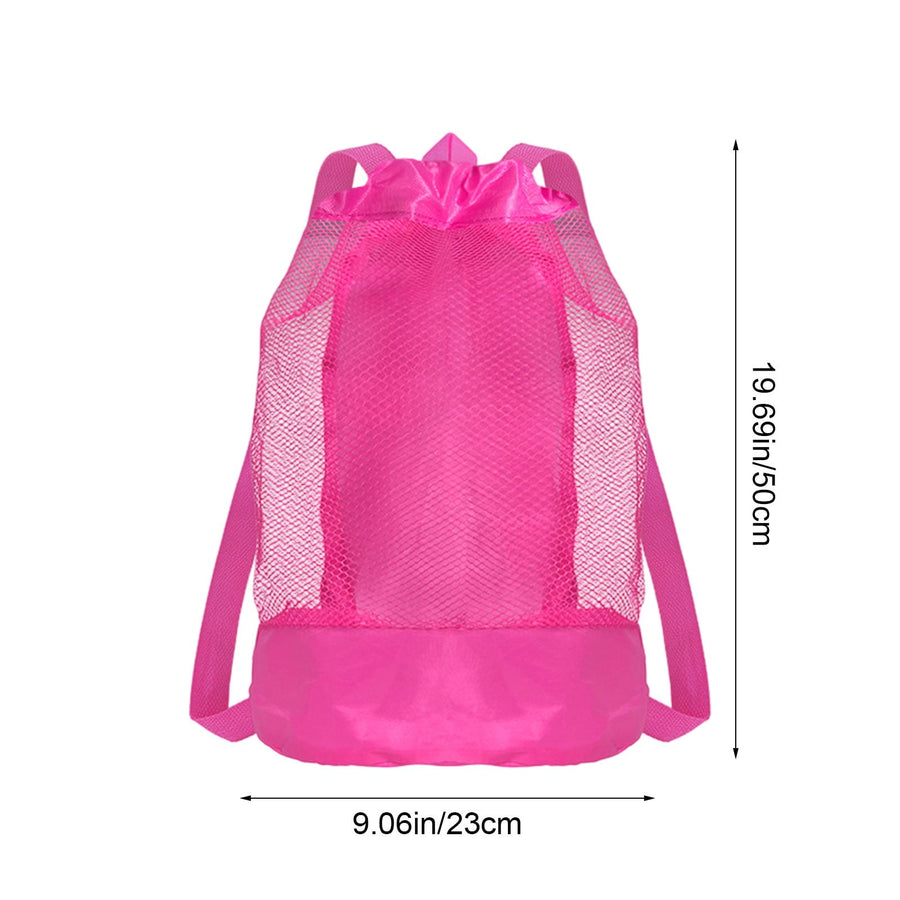 Swim Bag Mesh Drawstring Backpack Beach Backpack for Swimming, Gym, and Workout Gear Hot Pink