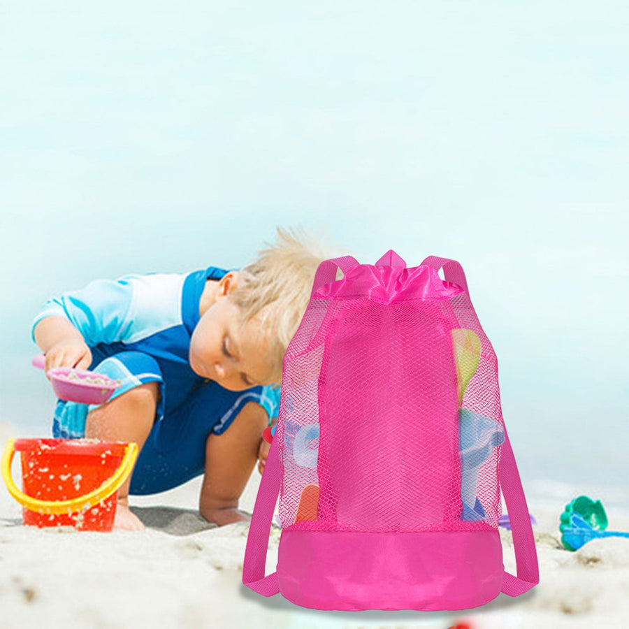 Swim Bag Mesh Drawstring Backpack Beach Backpack for Swimming, Gym, and Workout Gear Hot Pink