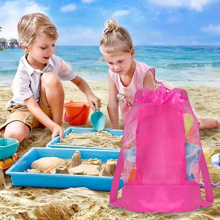 Swim Bag Mesh Drawstring Backpack Beach Backpack for Swimming, Gym, and Workout Gear Hot Pink