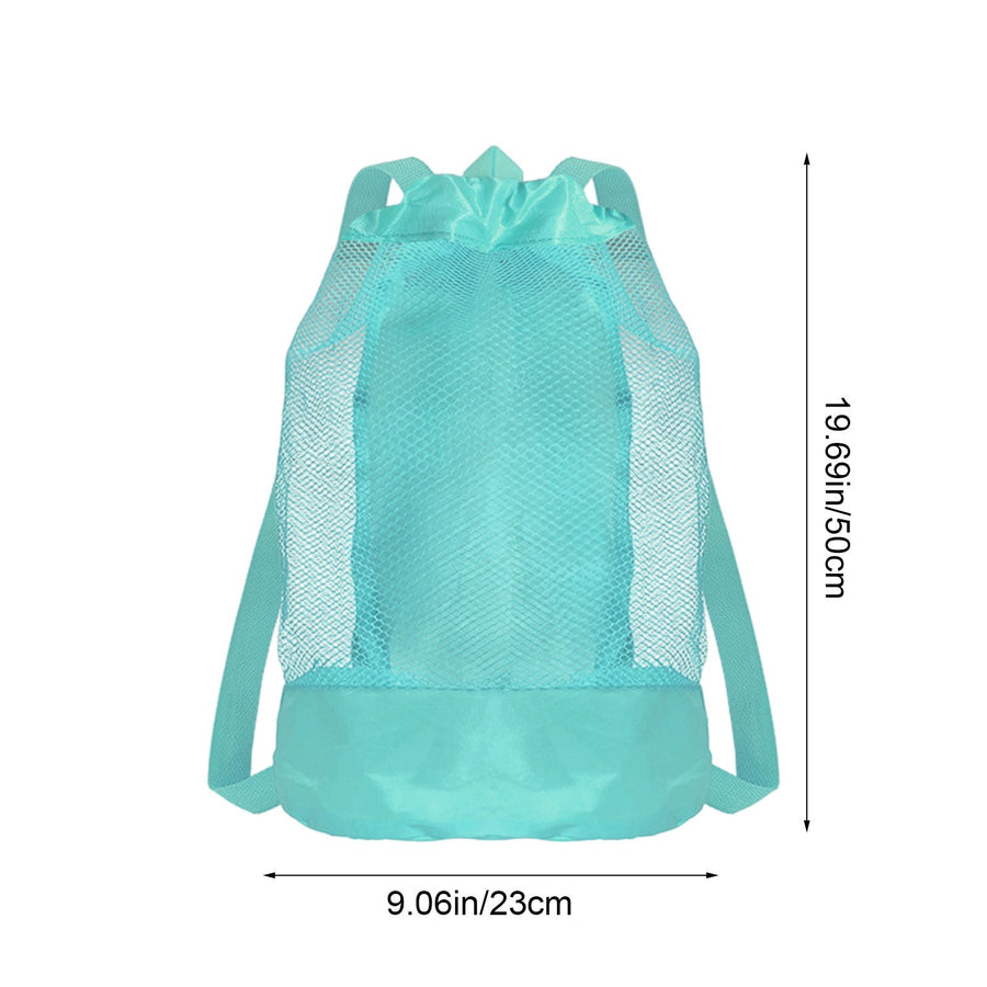 Swim Bag Mesh Drawstring Backpack Beach Backpack for Swimming, Gym, and Workout Gear Mint Green