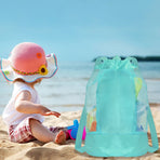Swim Bag Mesh Drawstring Backpack Beach Backpack for Swimming, Gym, and Workout Gear Mint Green