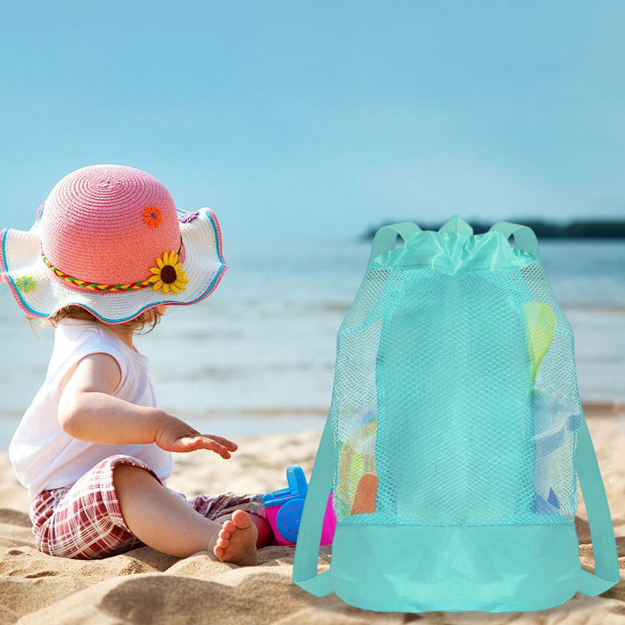 Swim Bag Mesh Drawstring Backpack Beach Backpack for Swimming, Gym, and Workout Gear Mint Green