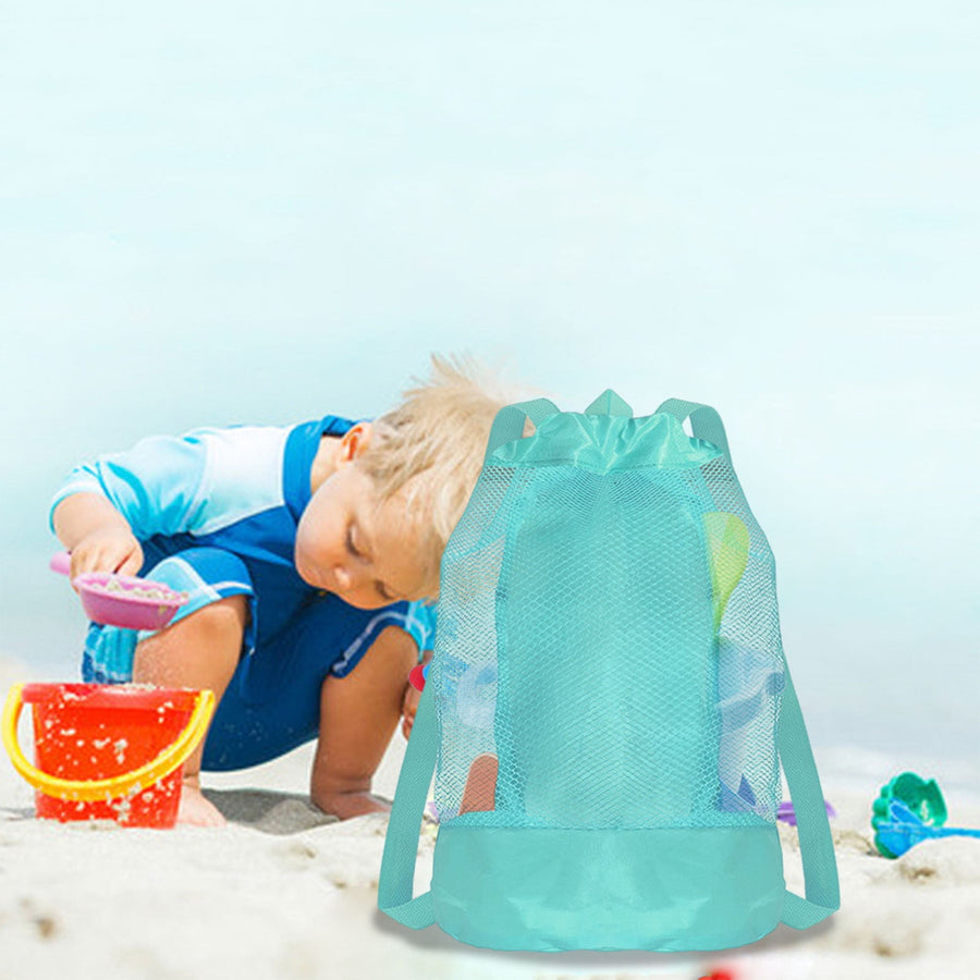 Swim Bag Mesh Drawstring Backpack Beach Backpack for Swimming, Gym, and Workout Gear Mint Green