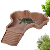 Reptile Bathing Pool Turtle Bath Amphibians Accessories with Ramp Tortoise Feeder Lizards Habitat for Tortoise Scorpion Snake A