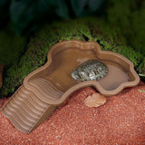 Reptile Bathing Pool Turtle Bath Amphibians Accessories with Ramp Tortoise Feeder Lizards Habitat for Tortoise Scorpion Snake A - Rear View