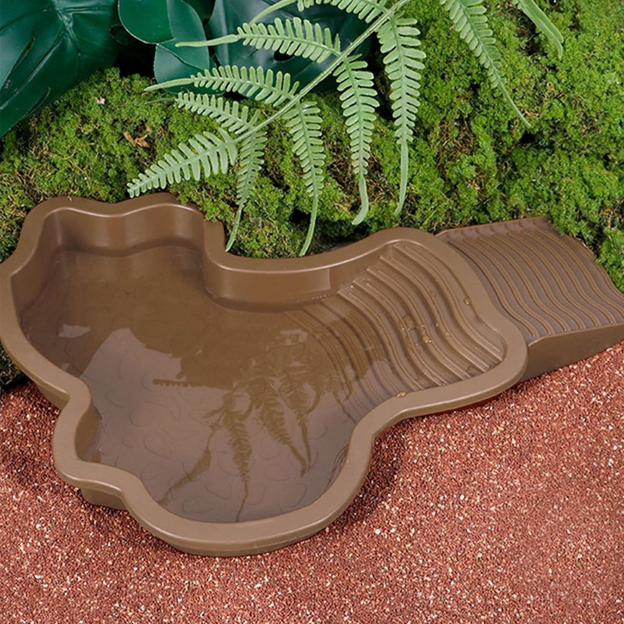 Reptile Bathing Pool Turtle Bath Amphibians Accessories with Ramp Tortoise Feeder Lizards Habitat for Tortoise Scorpion Snake A