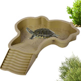 Reptile Bathing Pool Turtle Bath Amphibians Accessories with Ramp Tortoise Feeder Lizards Habitat for Tortoise Scorpion Snake B
