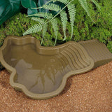 Reptile Bathing Pool Turtle Bath Amphibians Accessories with Ramp Tortoise Feeder Lizards Habitat for Tortoise Scorpion Snake B - Close-Up Angle