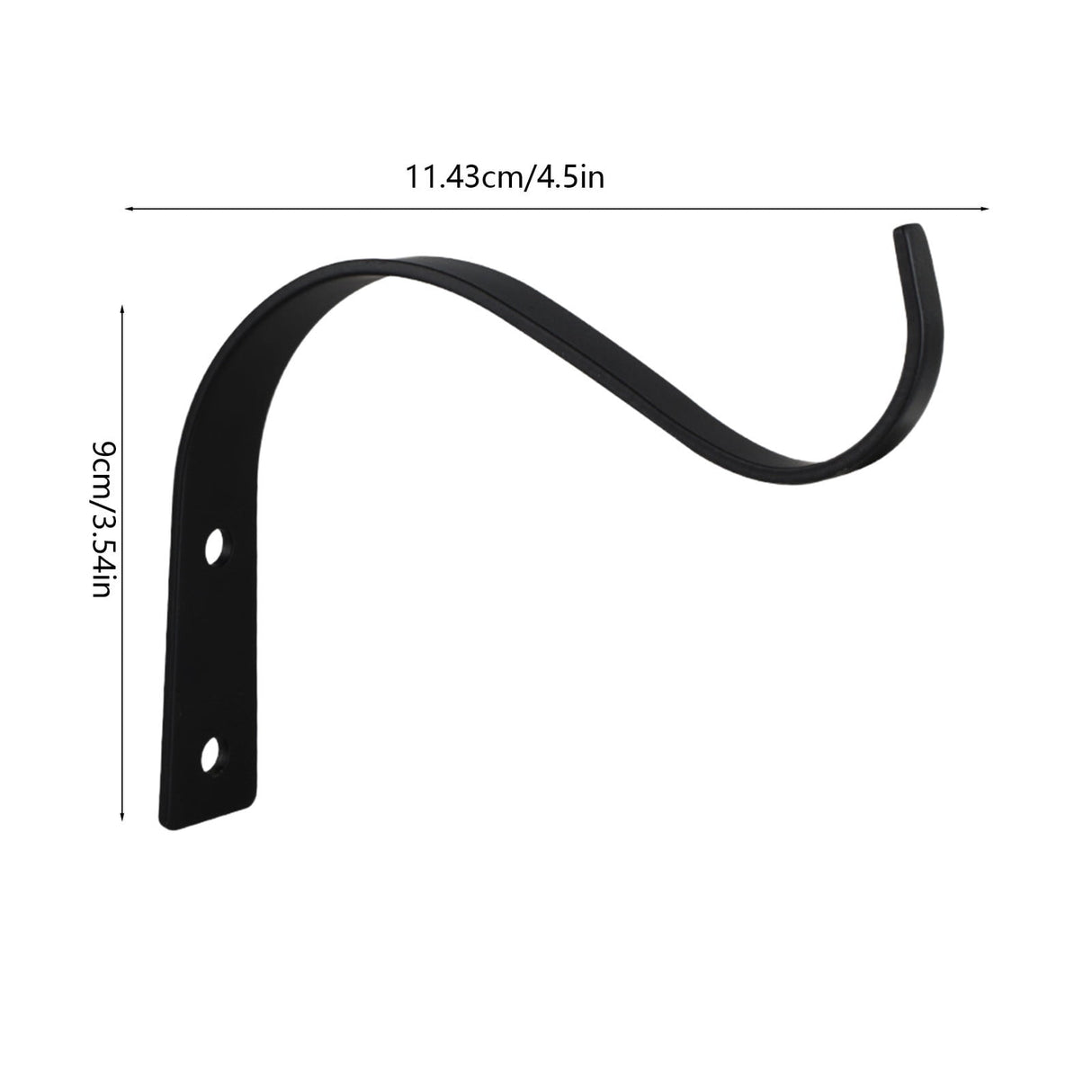 2 Pack Iron Wall Hooks for Hanging Plant Lanterns, Plant Hanger Fence Metal Bracket for Bird Feeders, Wind Chimes, Outdoor Indoor Rustic Home Decor Black