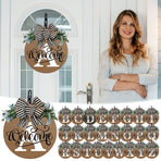 Initial Last Name Year Round Front Door Wreath, Welcome Sign Garland with Bow & Eucalyptus, Personalized Creative 26 Letter Farmhouse Wreath for All Seasons I