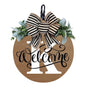 Initial Last Name Year Round Front Door Wreath, Welcome Sign Garland with Bow & Eucalyptus, Personalized Creative 26 Letter Farmhouse Wreath for All Seasons K