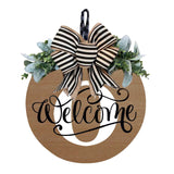 Initial Last Name Year Round Front Door Wreath, Welcome Sign Garland with Bow & Eucalyptus, Personalized Creative 26 Letter Farmhouse Wreath for All Seasons O