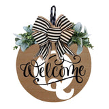 Initial Last Name Year Round Front Door Wreath, Welcome Sign Garland with Bow & Eucalyptus, Personalized Creative 26 Letter Farmhouse Wreath for All Seasons Q