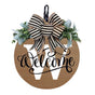 Initial Last Name Year Round Front Door Wreath, Welcome Sign Garland with Bow & Eucalyptus, Personalized Creative 26 Letter Farmhouse Wreath for All Seasons W