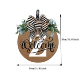 Initial Last Name Year Round Front Door Wreath, Welcome Sign Garland with Bow & Eucalyptus, Personalized Creative 26 Letter Farmhouse Wreath for All Seasons Z - Front View