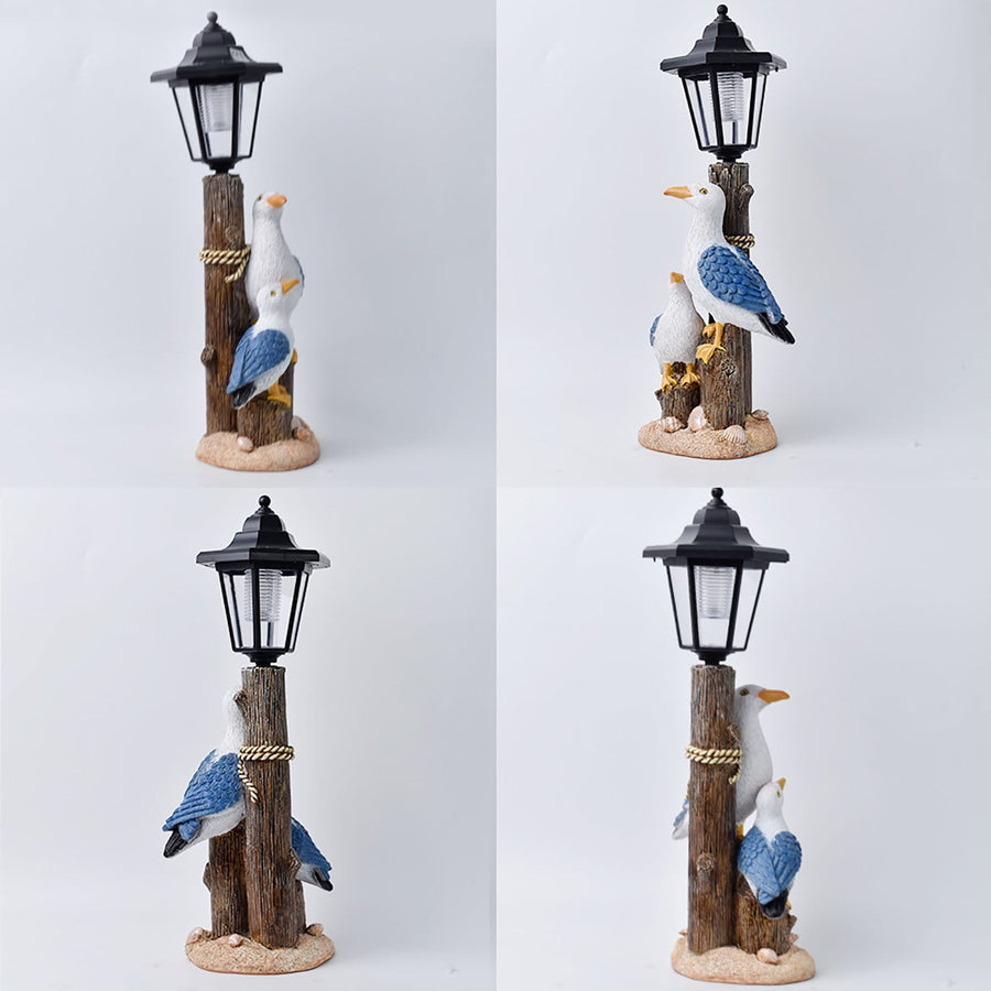 Pelican Garden Statue with Solar Lantern Pelican Solar Light for Outside Decor Sculptures & Statues Lights for Lawn Decor B