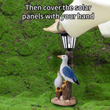 Pelican Garden Statue with Solar Lantern Pelican Solar Light for Outside Decor Sculptures & Statues Lights for Lawn Decor B - 45-Degree Angle