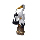 Pelican Garden Statue with Solar Lantern Pelican Solar Light for Outside Decor Sculptures & Statues Lights for Lawn Decor C