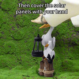 Pelican Garden Statue with Solar Lantern Pelican Solar Light for Outside Decor Sculptures & Statues Lights for Lawn Decor C - 45-Degree Angle