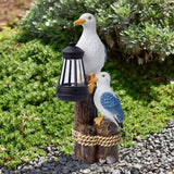 Pelican Garden Statue with Solar Lantern Pelican Solar Light for Outside Decor Sculptures & Statues Lights for Lawn Decor D - Side View