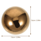 3pcs Golden Stainless Steel Hollow Spheres Reflective Garden Ornaments Outdoor Yard Decor