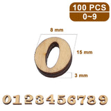 Unfinished Light Brown Wooden Numbers for Crafts and Home Decor Natural Material Art Supplies