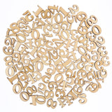 Unfinished Light Brown Wooden Numbers for Crafts and Home Decor Natural Material Art Supplies - Low Angle