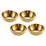 4-Piece Golden Dipping Sauce Dishes Set for Home and Restaurant Use, and Stylish Serving Bowls