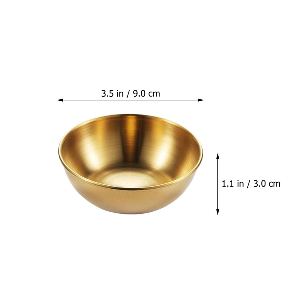 4-Piece Golden Dipping Sauce Dishes Set for Home and Restaurant Use, and Stylish Serving Bowls