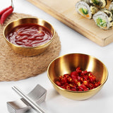 4-Piece Golden Dipping Sauce Dishes Set for Home and Restaurant Use, and Stylish Serving Bowls