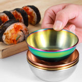 4-Piece Golden Dipping Sauce Dishes Set for Home and Restaurant Use, and Stylish Serving Bowls - Top-Down View