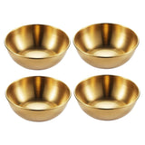 4-Piece Golden Dipping Sauce Dishes Set for Home and Restaurant Use, and Stylish Serving Bowls - 45-Degree Angle