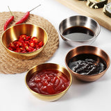 4-Piece Golden Dipping Sauce Dishes Set for Home and Restaurant Use, and Stylish Serving Bowls - Close-Up Angle