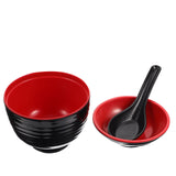 Traditional Japanese Miso Soup Bowl Set, Round Black Ceramic, 10x10x9.5cm, Perfect for Authentic Asian Cuisine