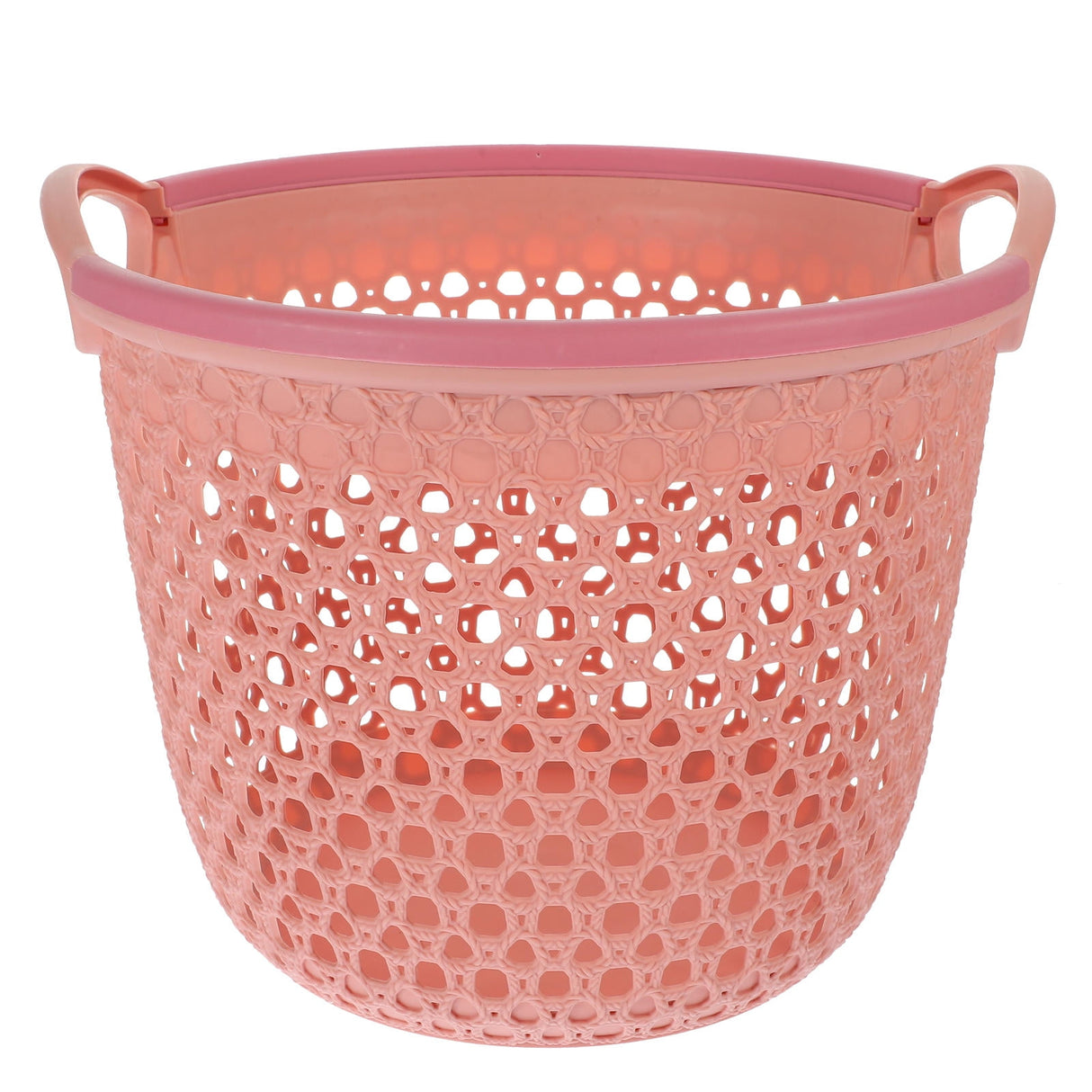 1Pcs Portable Laundry Basket Pink Hollow Laundry Management with Handle PP